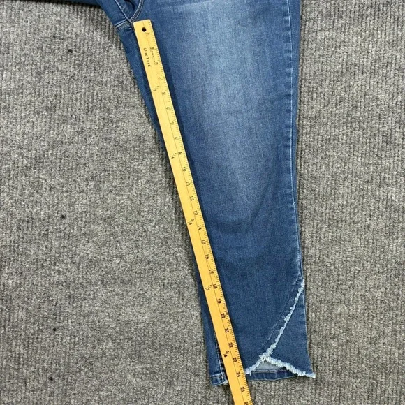 Royalty For Me Womens Jeans Size 12 Blue Denim Frayed Hem Classic Mid Rise - Picture 9 of 11